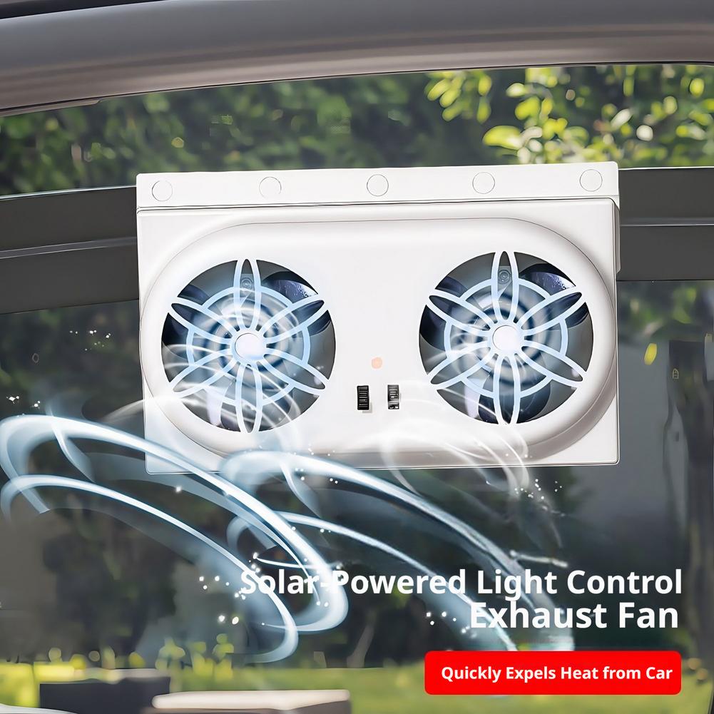 Dual Fan Solar Car Cooler Vent - Renewable Energy Fan ulasan dan harga