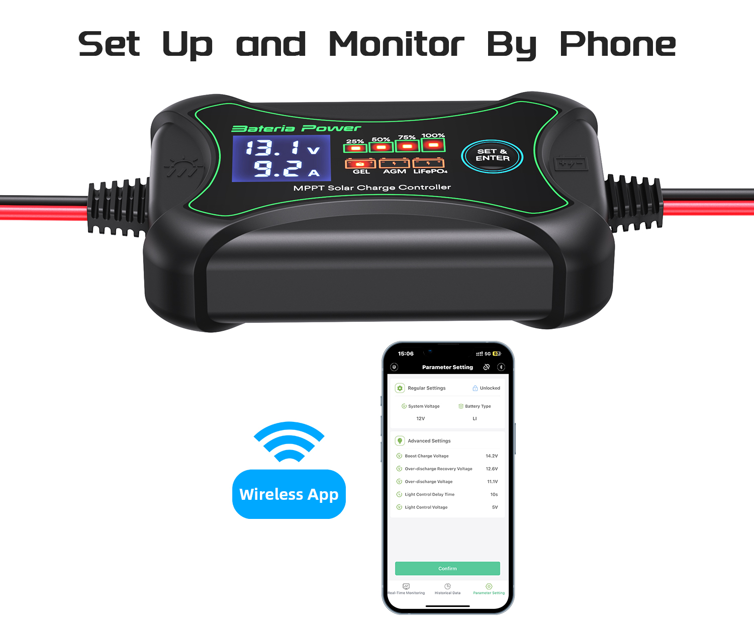 Bateria Power 10A MPPT Wireles - Pwm Charge Controller ulasan dan harga