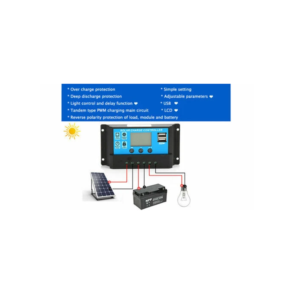 PWM 20A 12/24V Regulator Solar - Pwm Charge Controller ulasan dan harga