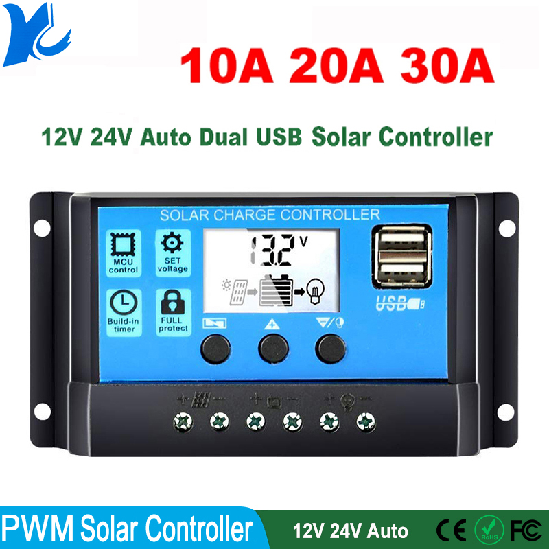 High Efficiency 10A 20A 30A 12 - Pwm Charge Controller ulasan dan harga