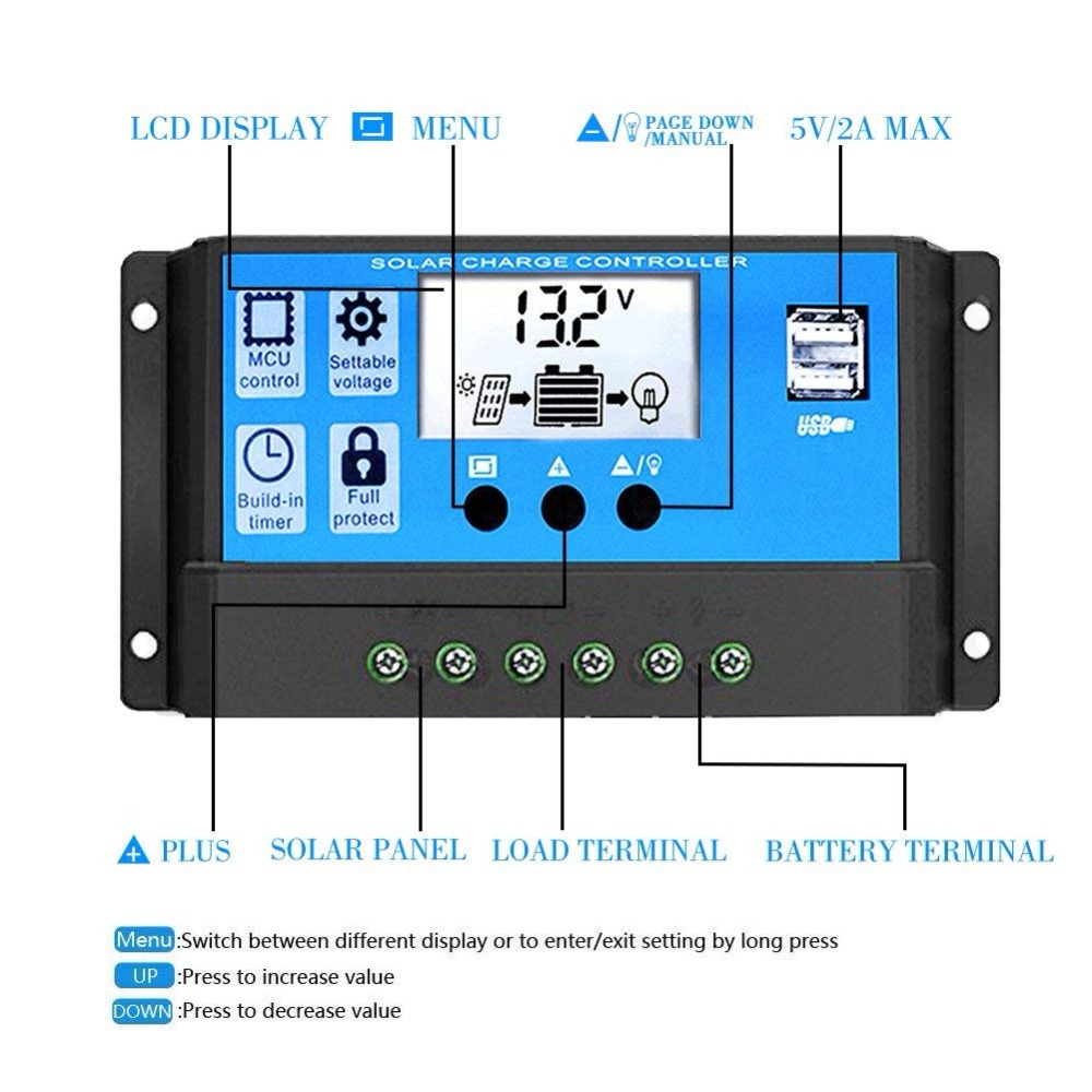 High Efficiency 10A 20A 30A 12 - Pwm Charge Controller ulasan dan harga